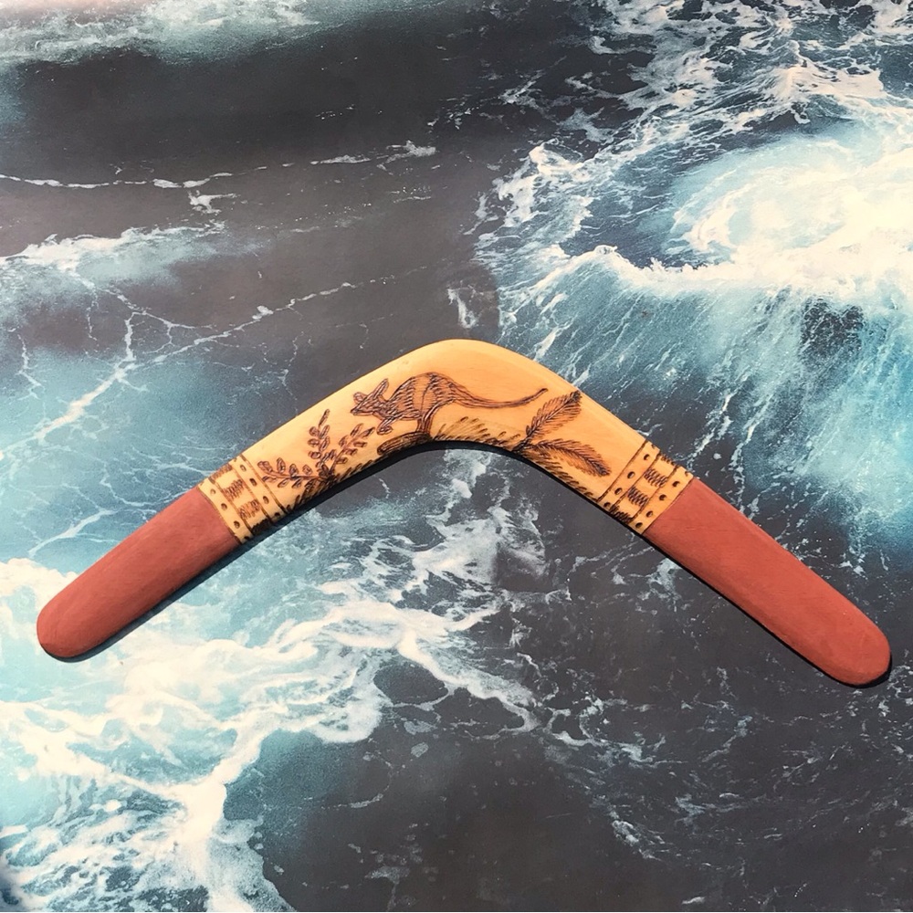 Wooden Boomerang by Aboriginal Joe Timbery